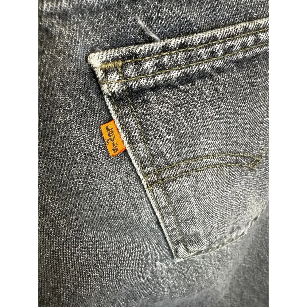 Levi’s 505 Vintage Orange Tab USA Straight Leg Denim Jeans Faded Black W34 L30